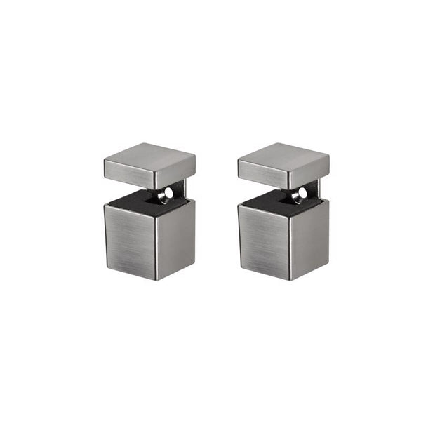 Clips para estantes de metal plateado Dolle Bloc de 2,5" de alto x 1,3" de ancho x 1,3" de profundidad (paquete de 5)
