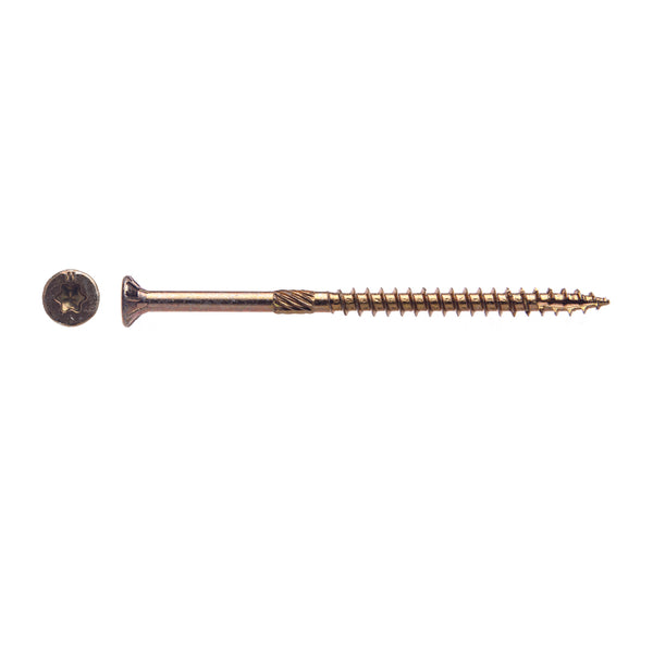 Big Timber No. 10 X 3-1/2 in. L Star Gold Zinc Coated Wood Screws 5 lb 270 pk