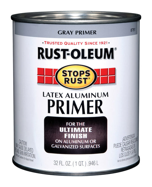 Imprimación acrílica a base de agua Rust-Oleum Stops Rust Gray Flat, 1 cuarto de galón