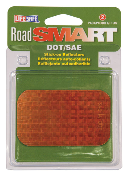 Reflector adhesivo ámbar Incom Re7070 de 2" x 3-1/2", 2 unidades