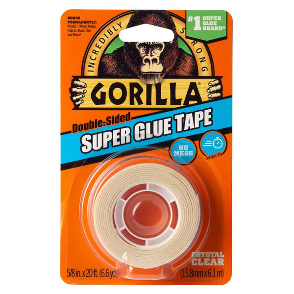 Gorilla Super Glue Double Sided 5/8 in. W X 20 ft. L Double Sided Tape White -Pack of 6