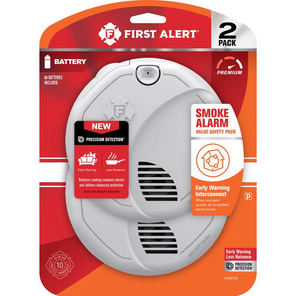 Detector de humo fotoeléctrico a batería con interconexión inalámbrica First Alert