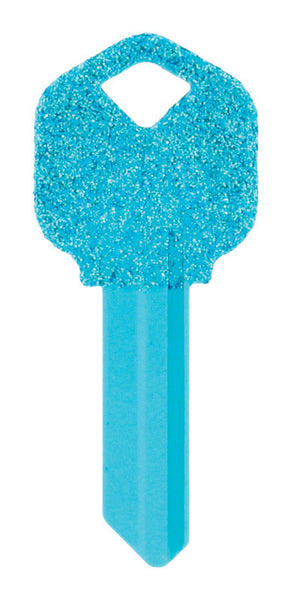 Hillman DIVA Blue Glitter House/Office Universal Key Blank Single (Pack of 6).
