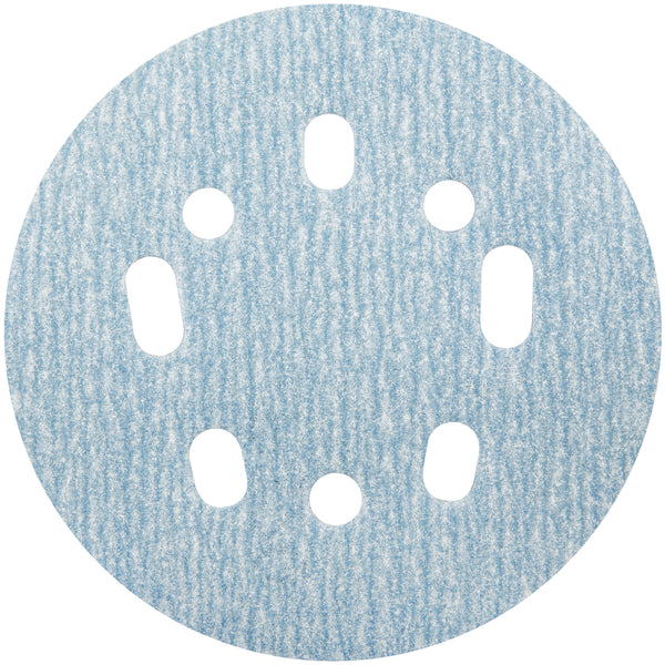Disco de lijado con velcro de alúmina cerámica Norton ProSand de 5 in, grano 320, extrafino, paquete de 50