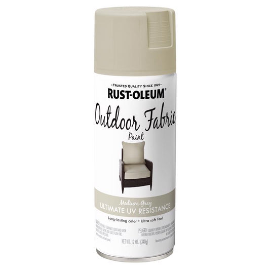 Rust-Oleum Flat Medium Gray Fabric Spray Paint 12 oz (Pack of 6)