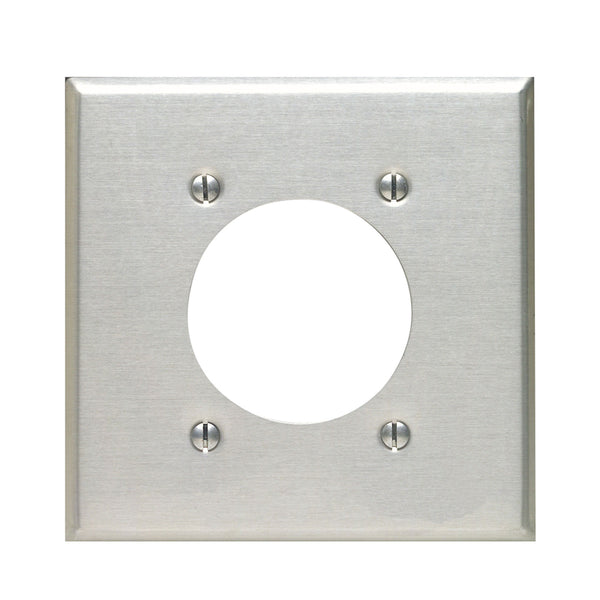 Leviton Silver 2 gang Aluminum Single Outlet Wall Plate 1 pk