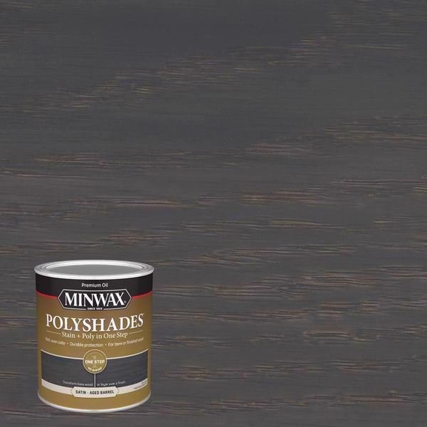 Minwax Polyshades Semi-Transparent Satin Aged Barrel Oil-Based Stain/Polyurethane Finish 1 qt (Pack of 4)