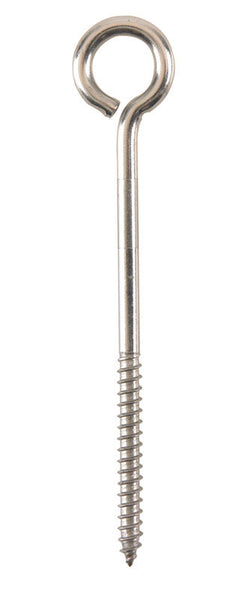 Tuerca de perno de ojo con rosca de acero inoxidable Hampton de 1/4 pulg. x 5 pulg. de largo incluida (paquete de 5)