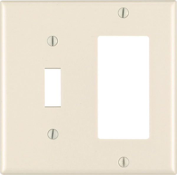 Leviton Decora Almond 2 gang Thermoset Plastic Decorator/Toggle Wall Plate 1 pk