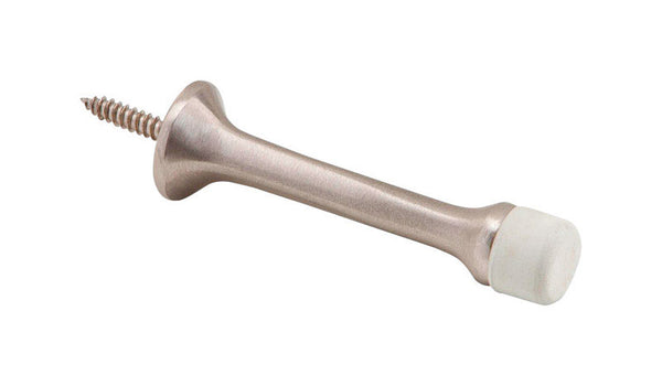 Ives by Schlage 3-3/16 in. W X 7/8 in. L Aluminum Satin Nickel Door Stop Mounts to wall