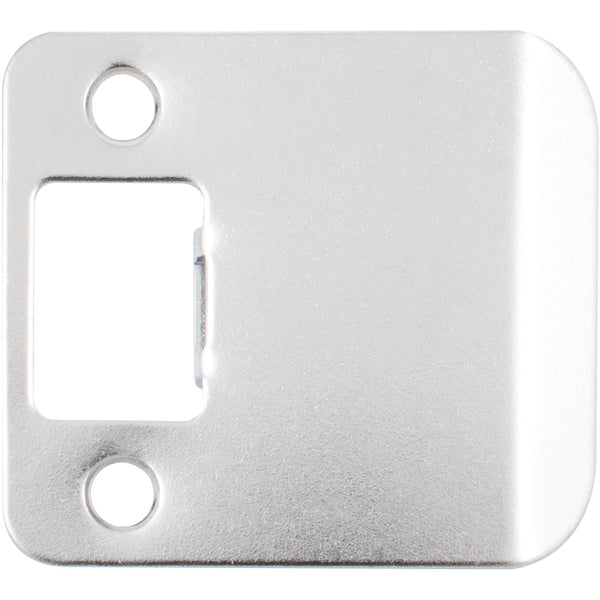 Round Corner Extended Lip Strike Plate, 2-1/4" x 2", (2-1/2" Overall Length), Polished Chrome by Stone Harbor Hardware