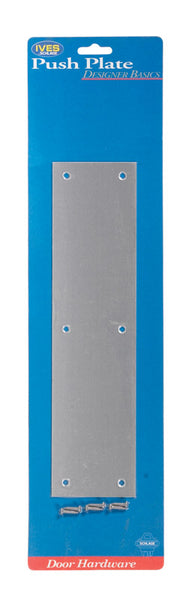 H.B. Ives by Schlage 12 in. H X 3 in. L Silver Aluminum Push Plate