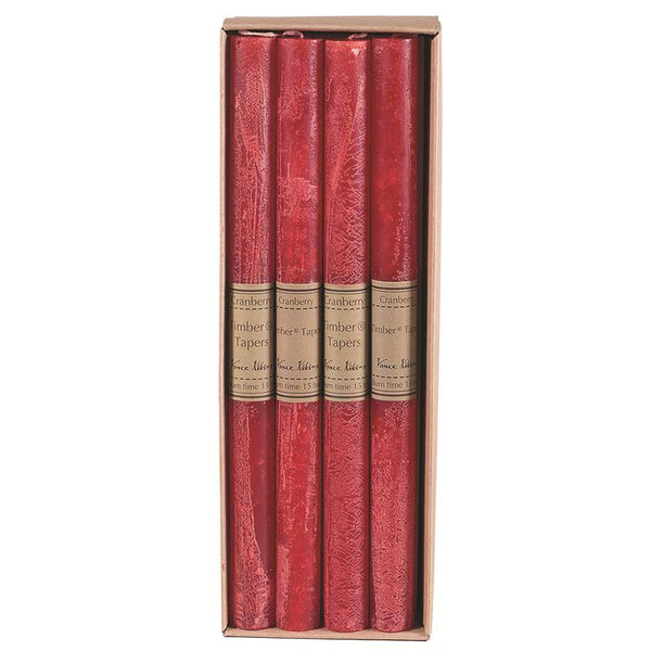 Vela cónica de madera sin aroma Kitira Cranberry de Sullivans Vance (paquete de 8)