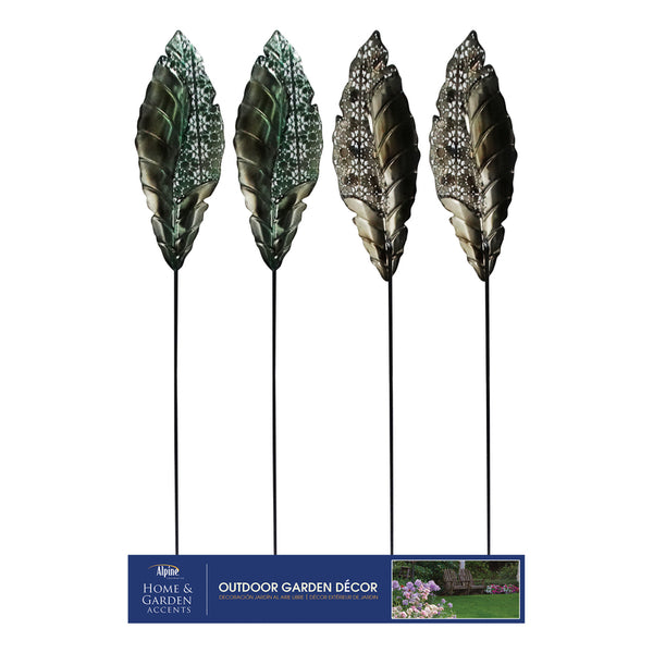 Alpine Assorted Metal 54 in. H Leaf Outdoor Garden Stake (Pack of 12)