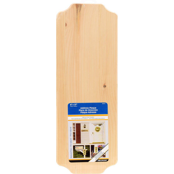 Hillman Natural Wood Rectangle Address Plate (Pack of 3)