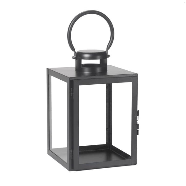 Smart Living 11 in. One Mantle Glass/Metal Huntington Lantern Black (Pack of 2)