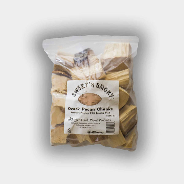 Trozos de madera para ahumar de nuez Ozark totalmente naturales Chigger Creek Sweet 'N Smoky de 300 pulgadas cúbicas