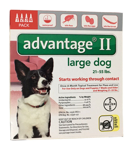 Elanco Advantage II Liquid Dog Flea Drops Imidacloprid/Pyriproxyfen 4 pk