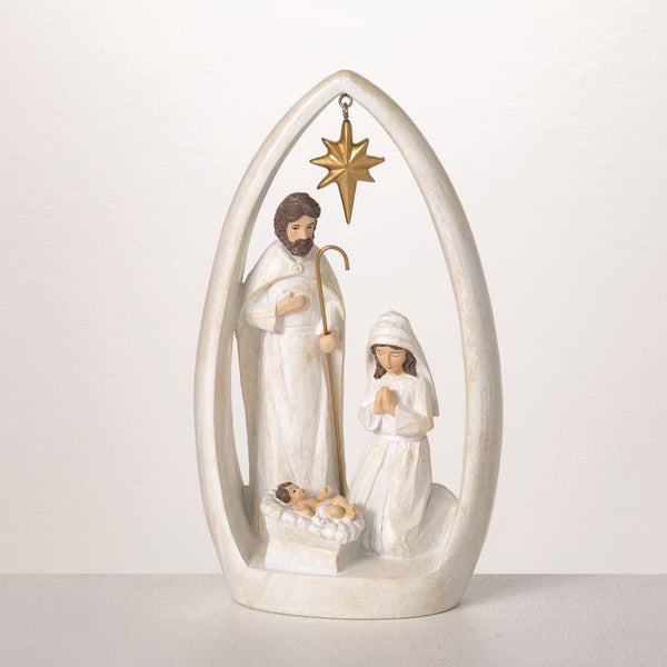 Figura de la Natividad de la Sagrada Familia de Sullivans White de 9 pulgadas (paquete de 12)