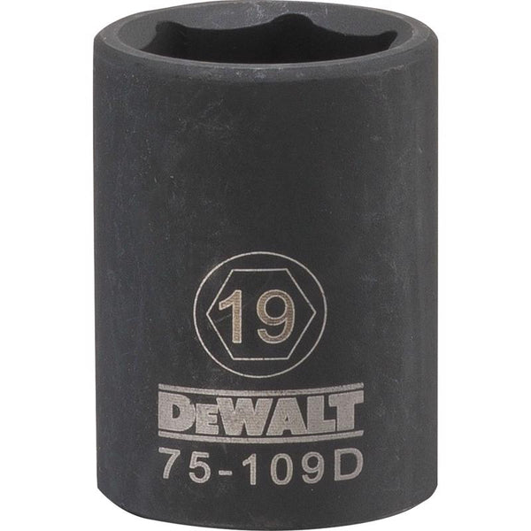Dado de impacto métrico de 6 puntas DeWalt Directtorque de 19 mm x 1/2 pulg., 1 pieza