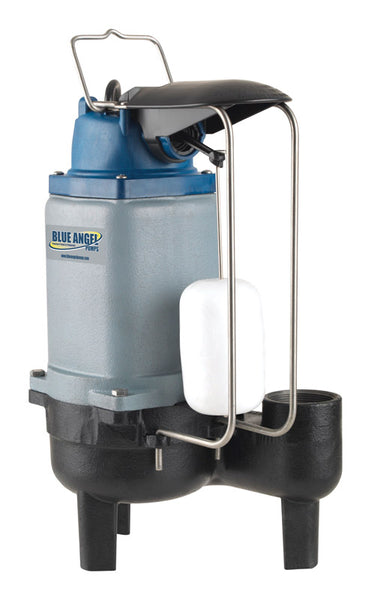 Bomba de aguas residuales con interruptor de flotador vertical de hierro fundido Blue Angel de 1/2 HP y 10980 gph