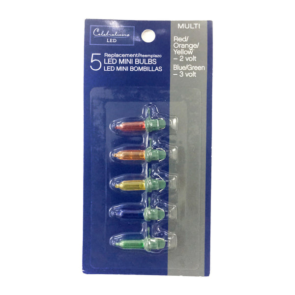 Minibombillas navideñas de repuesto multicolores Celebrations Blue LED (5 unidades) - Oferta de la semana