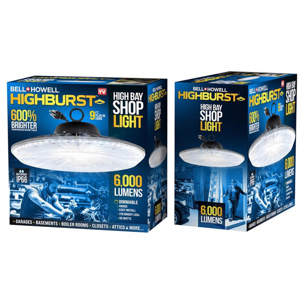 Bell + Howell Highburst 6.6 in. 1-Light each 55 W LED Shop Light