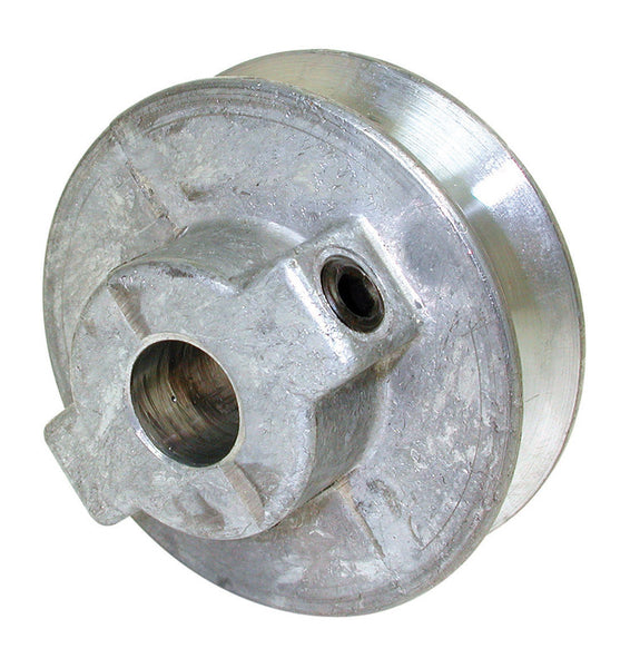 Polea fija de motor de acero plateado con esfera