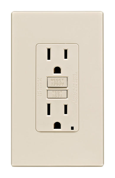 Leviton SmartlockPro 15 amps 125 V Duplex Light Almond GFCI Outlet 5-15R 1 pk