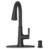 Grifo de cocina desplegable monomando Maven de American Standard, color negro mate