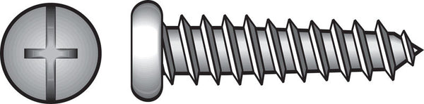 HILLMAN No. 12 X 1-1/2 in. L Phillips/Slotted Pan Head Sheet Metal Screws 100 pk