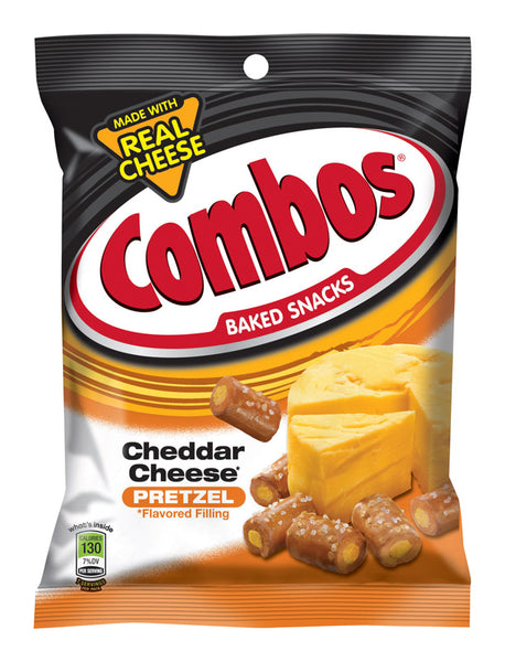 Combos de bocadillos horneados Pretzels rellenos de queso cheddar de 6,2 oz. Pegged (paquete de 12)