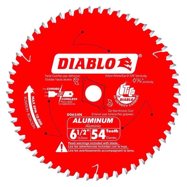 Hoja de sierra circular de carburo de alta densidad TiCo de 6-1/2 pulg. DX 5/8 pulg. Diablo, 54 dientes, paquete de 1 - Oferta de la semana