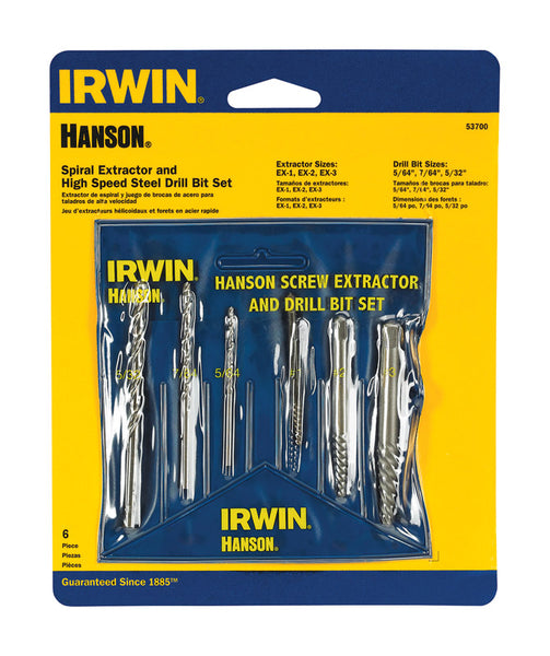 Juego de extractores de pernos de acero de alta velocidad Irwin Hanson de 13/32 pulg., 7 pulg., 6 piezas - Oferta de la semana