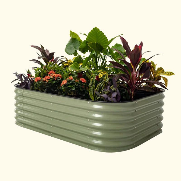 Vego Garden 17 in. H Metal Modular Raised Garden Bed Olive