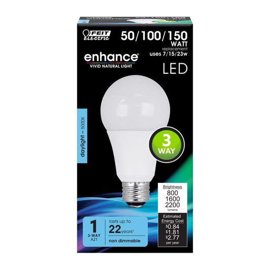 Feit Enhance A21 E26 (Medium) LED Bulb Daylight 50/100/150 Watt Equivalence 1 pk