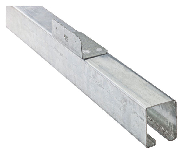 Riel de caja de montaje frontal de acero plateado galvanizado de 12 pies de largo de National Hardware, paquete de 1