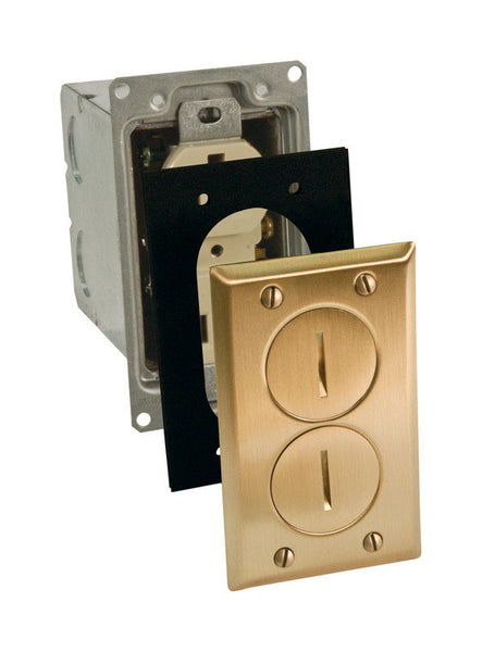 Caja de piso rectangular de acero de 18-1/2 pulgadas cúbicas de Raco, de 1 unidad, de latón