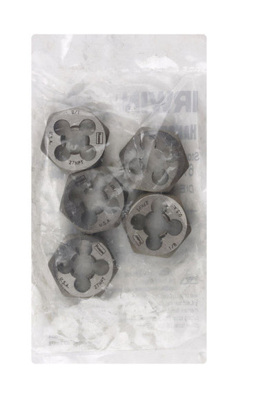 Matriz hexagonal SAE de acero con alto contenido de carbono Irwin Hanson de 1/8 pulg. - 27 NPT, 1 pieza (paquete de 5)