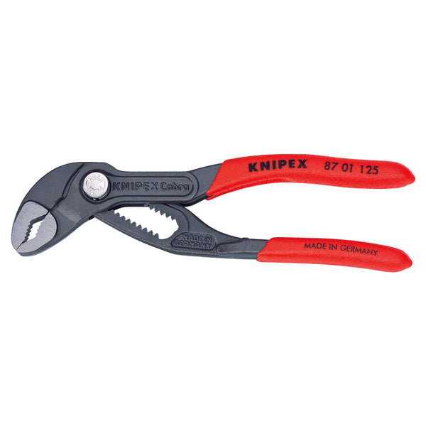 Alicates para bombas de agua Knipex Cobra de 5 pulgadas, de acero al cromo vanadio, en color rojo, paquete de 1