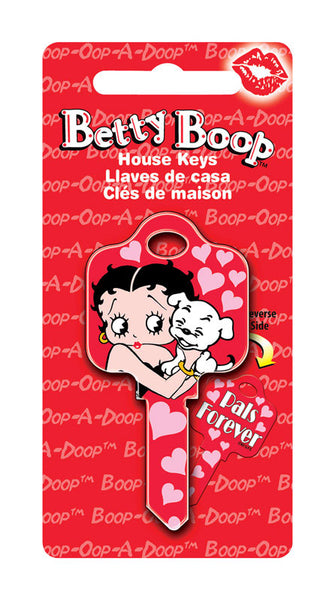 Llave en blanco para casa u oficina de Betty Boop Betty Boop Pals Forever de Howard Keys, de un solo lado, para cerraduras Schlage (paquete de 5)
