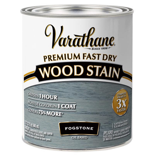 Tinte para madera de secado rápido modificado con uretano alquídico a base de aceite Varathane Fogstone, 1 cuarto de galón (paquete de 2)