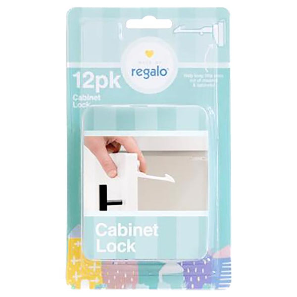 Cerraduras de plástico blancas para gabinetes de Regalo, paquete de 12