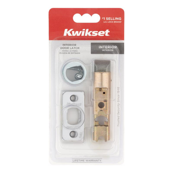 Pestillo de puerta de metal dorado cromado satinado Kwikset (paquete de 1)
