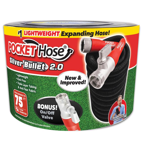 Pocket Hose Siver Bullet 2.0 3/4 in. D X 75 ft. L Medium Duty Expandable Flexible Garden Hose