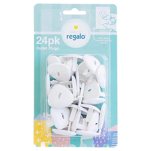 Tapones de seguridad para tomacorrientes de plástico blanco de Regalo, paquete de 24