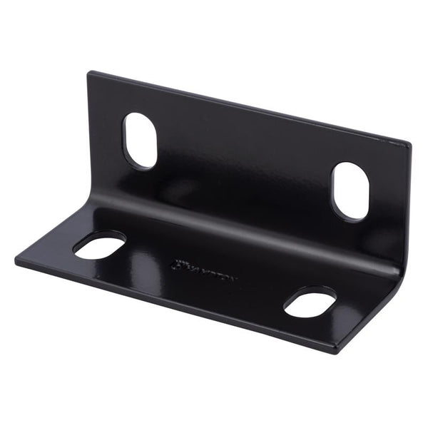 Soporte de esquina interior/exterior de acero negro Hampton de 2,09 pulg. de alto x 5 pulg. de ancho x 1/8 pulg. de profundidad