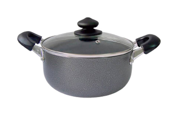 Bene Casa Aluminum Dutch Oven with Glass Lid 3.06 qt Black