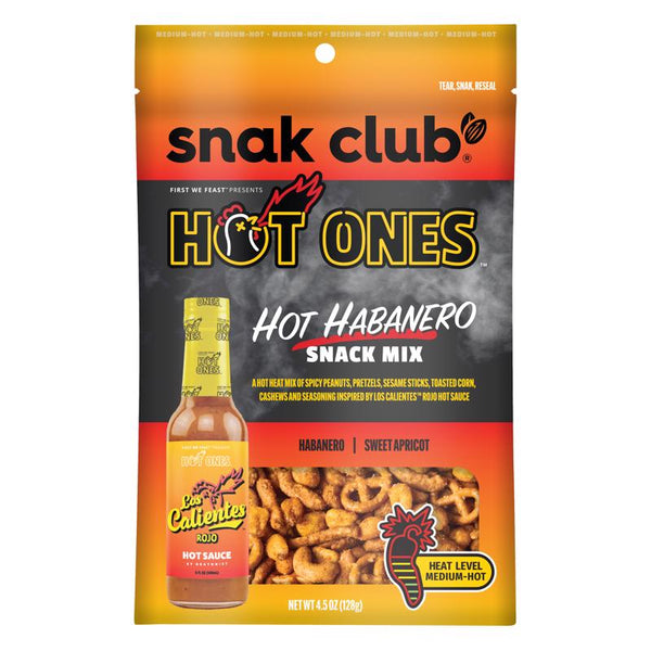 Snak Club Hot Ones Hot Habanero/Sweet Apricot Snack Mix 4.5 oz Bagged (Pack of 6)