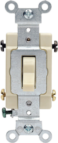 Leviton 15 amps Double Pole Toggle AC Quiet Switch Ivory 1 pk
